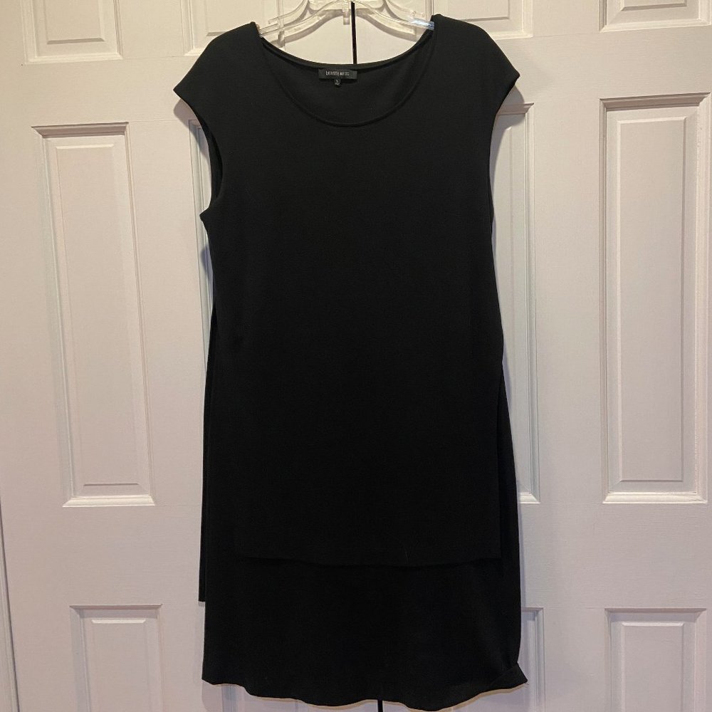 Lafayette 148 Black Capped Sleeved Dress -Size Large